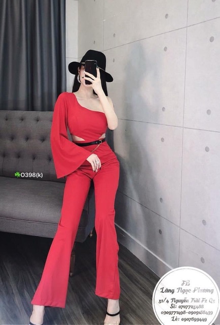 Jum xẻ tay ống loe cut eo