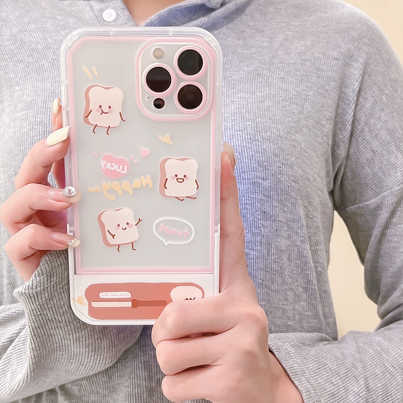 Ốp lưng iphoneỐp Điện Thoại  Kèm Giá Đỡ Tàng Hình Họa Tiết Hoạt Hình Dễ Thương Cho iphone 14 / 13Pro 12 / xs / 6 / 7 / 8PLUSDinuo case