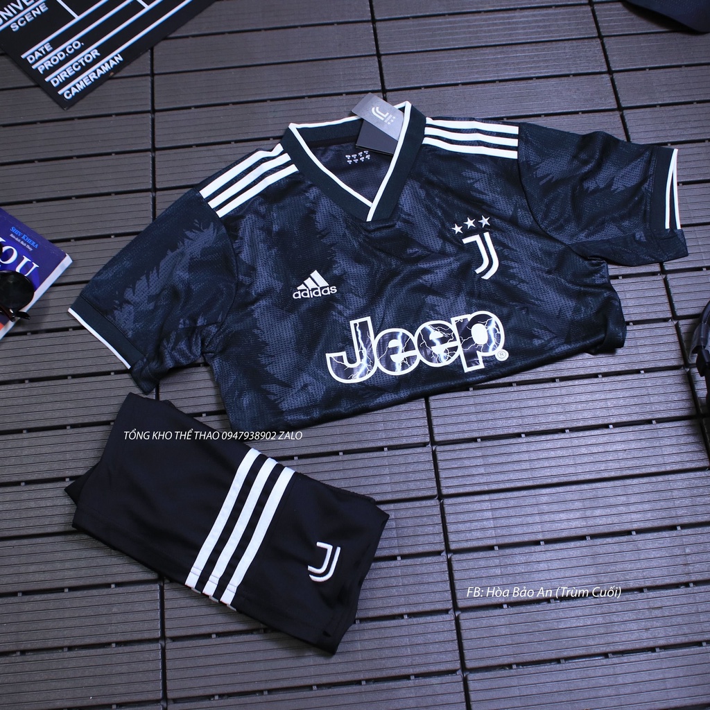 Bộ quần áo đá banh CLB Juventus màu đen mùa 2022/2023 hàng cao cấp Thailand