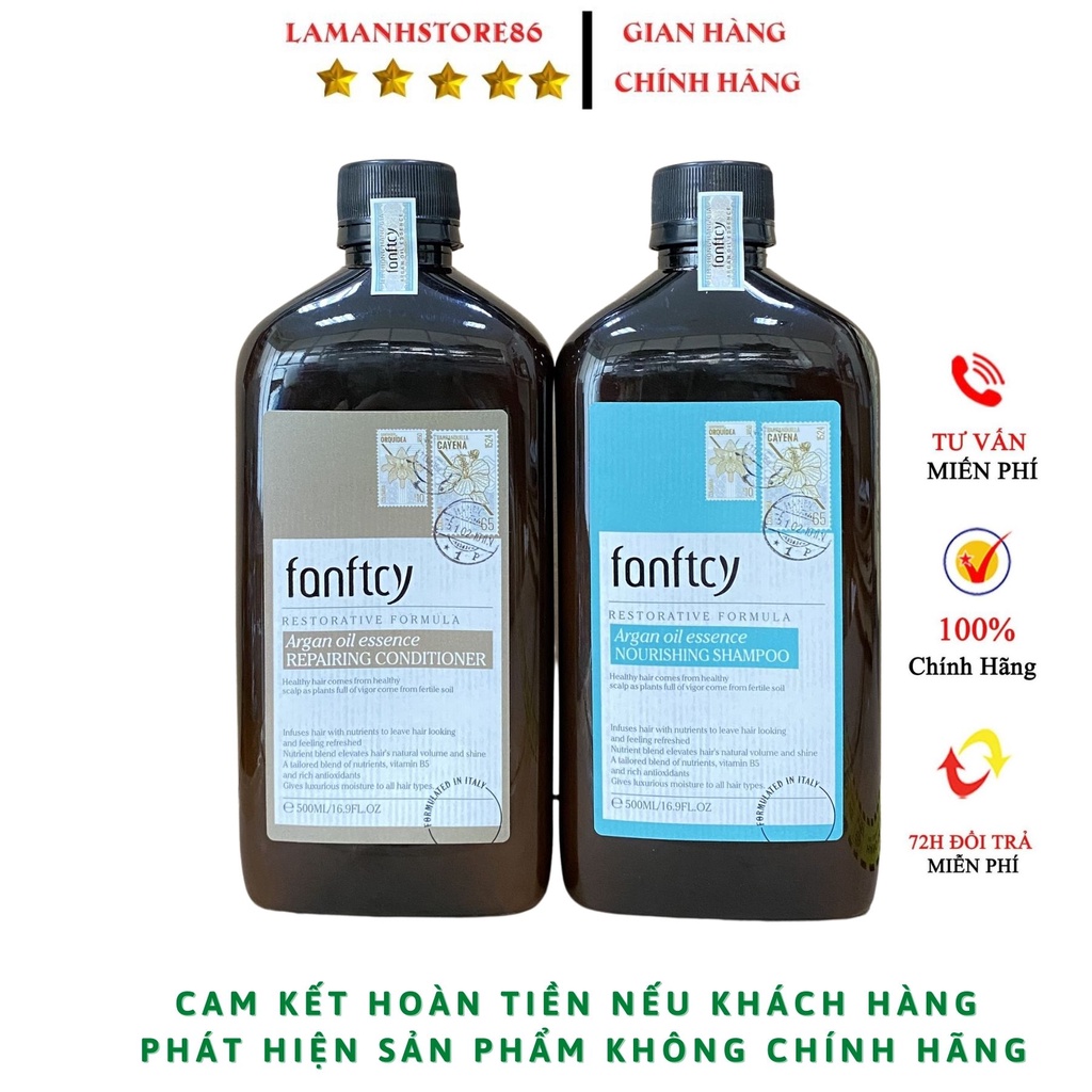 Dầu gội xả Fanftcy - dầu gội, dầu xả ngăn rụng tóc, dưỡng tóc, hương thơm nước hoa cặp 500ml hàng hiệu chính hãng