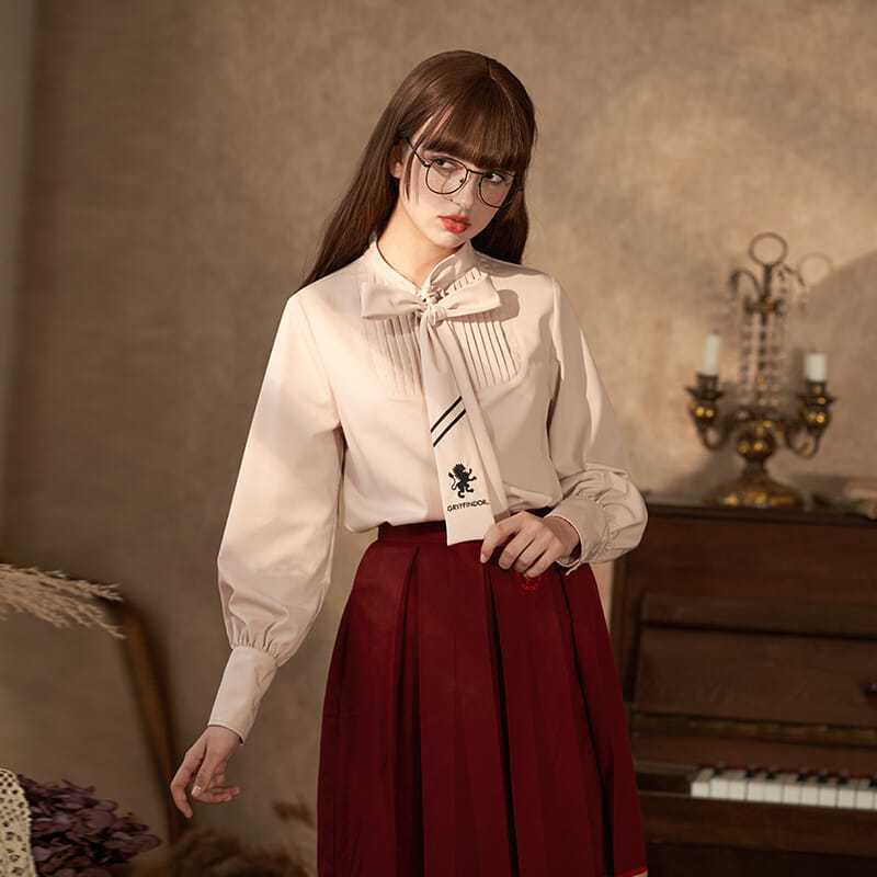 Harry Potter joint shirt retro French sheepshoe sleeve jk uniform long shirt streamer shirt scarf shirt
