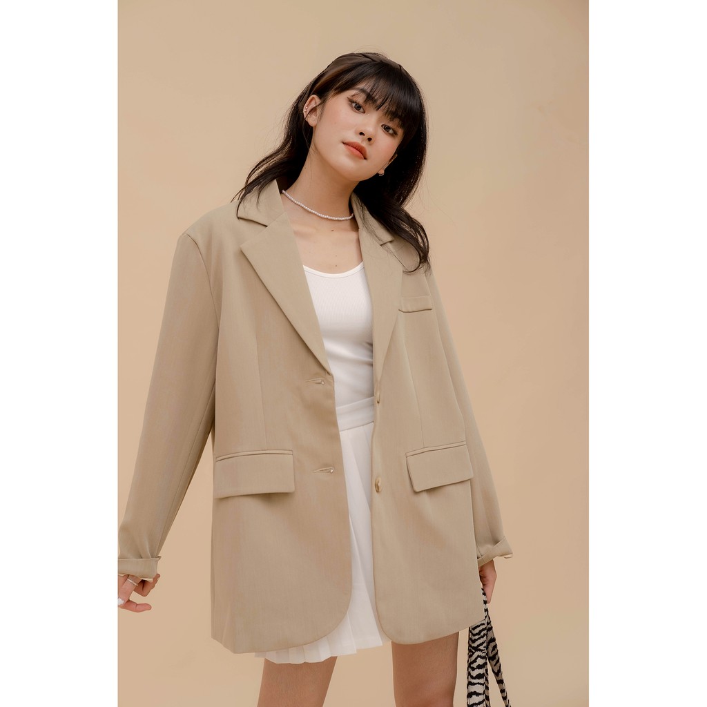 Áo khoác blazer trơn basic LEN clothing 4 màu 8137