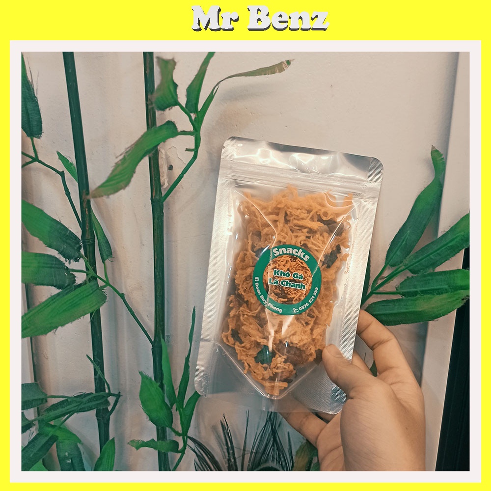Khô gà lá chanh bơ tỏi xé cay ngon chuẩn vị Đồ ăn vặt Mr Benz ăn là mê 100gr | BigBuy360 - bigbuy360.vn