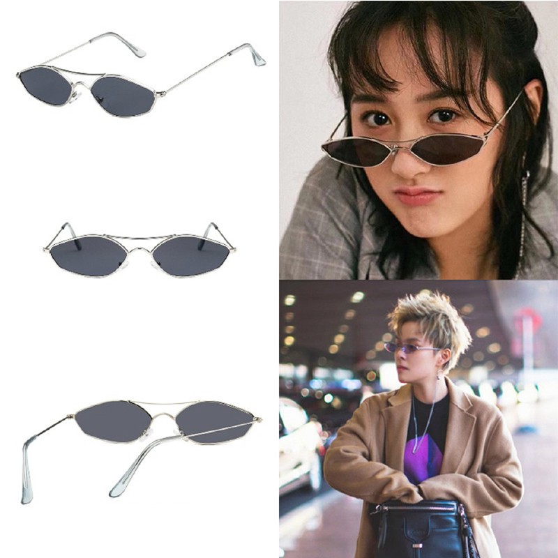 Phụ nữ mới Retro trong kính râm khung kim loại thiết kế thương hiệu sang trọng