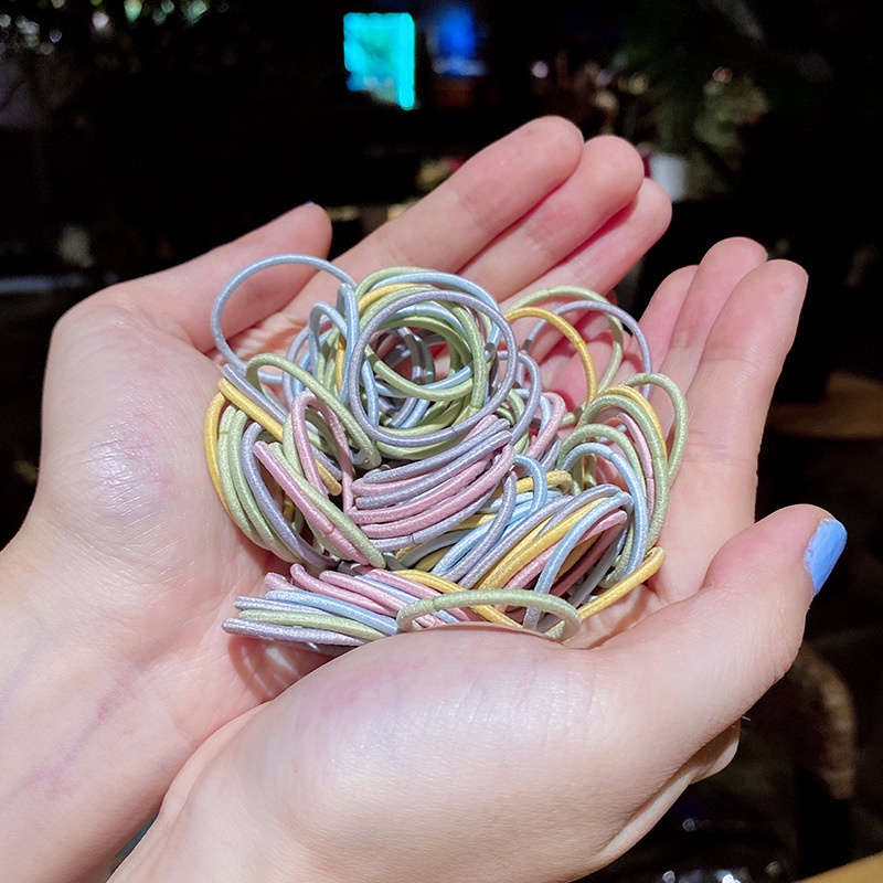 Bộ 1000/500/100/50/20 sợi dây thun cột tóc nhiều màu kiểu Hàn Quốc cho bé gái