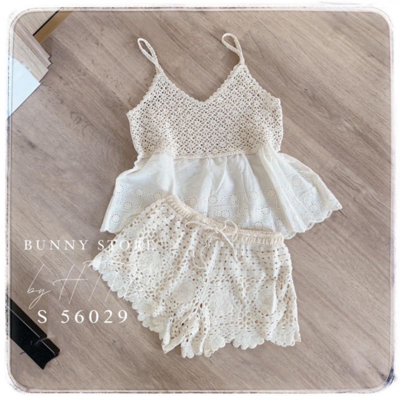 Sét áo ren 2 dây+quần sooc hàng QCL1