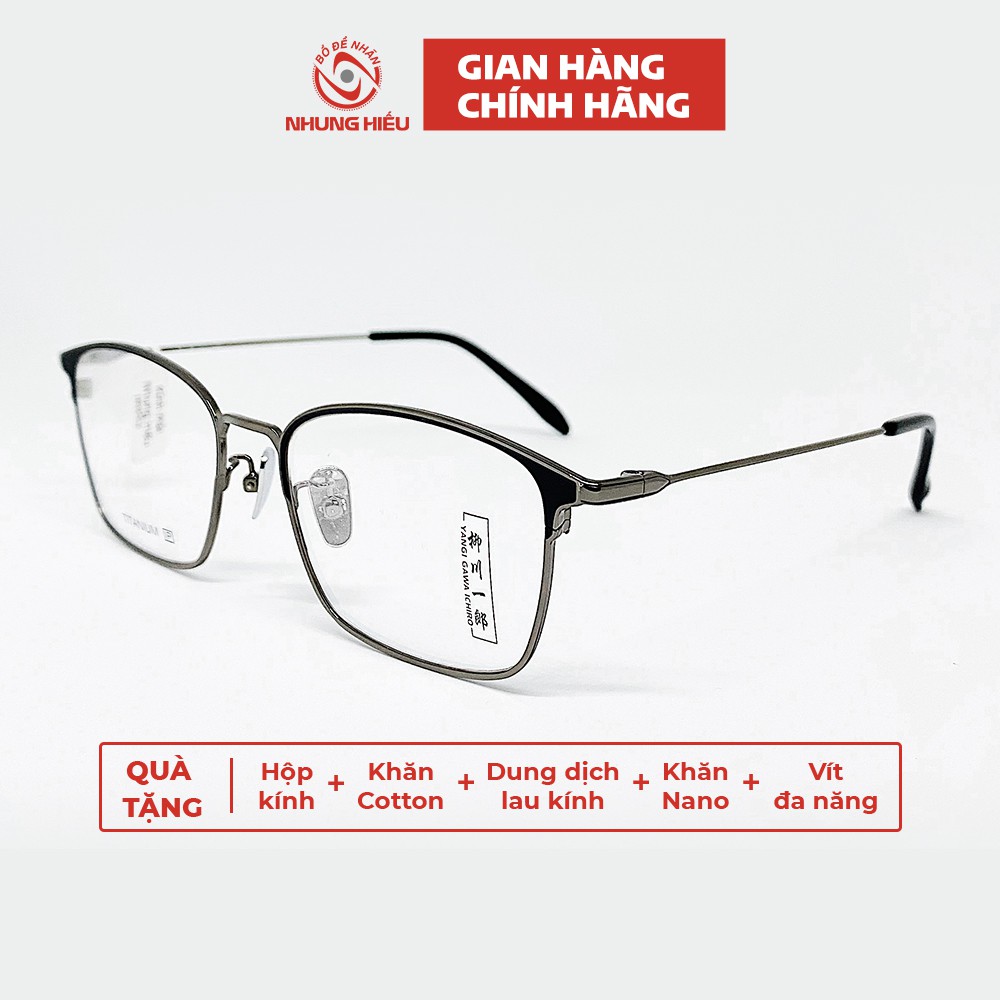 Gọng kính cận thời trang nam nữ NHUNG HIẾU OEM 100% titan không gỉ dáng chữ nhật