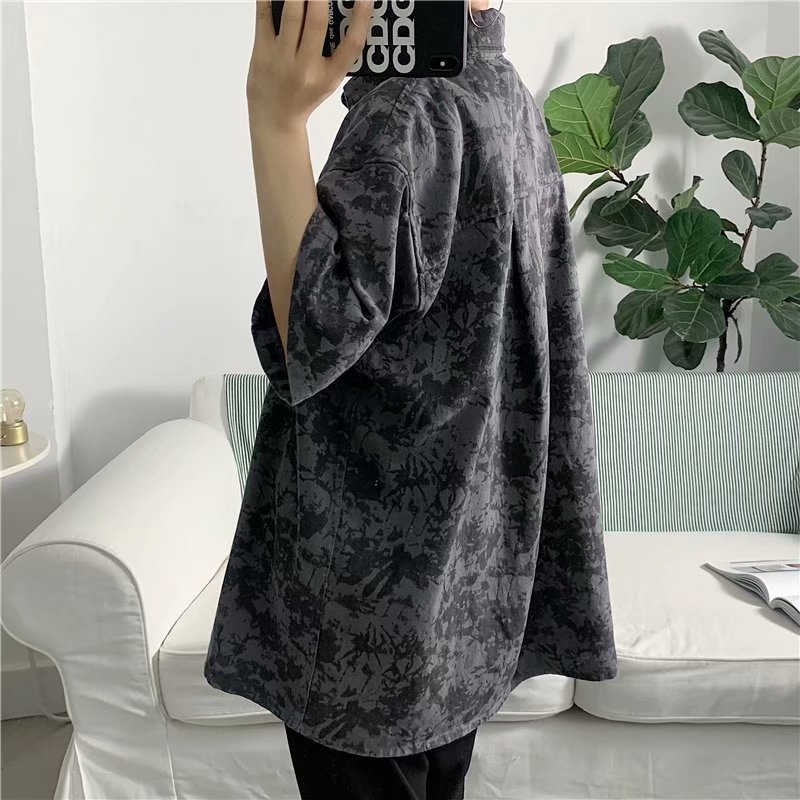 Áo Sơ Mi Nam Ngắn Tay Cổ Bẻ Thời Trang Hàn Hàn Quốc áo thun kiểu nữ Unisex Bigsize Simple cổ tròn  áo phong rộng nam