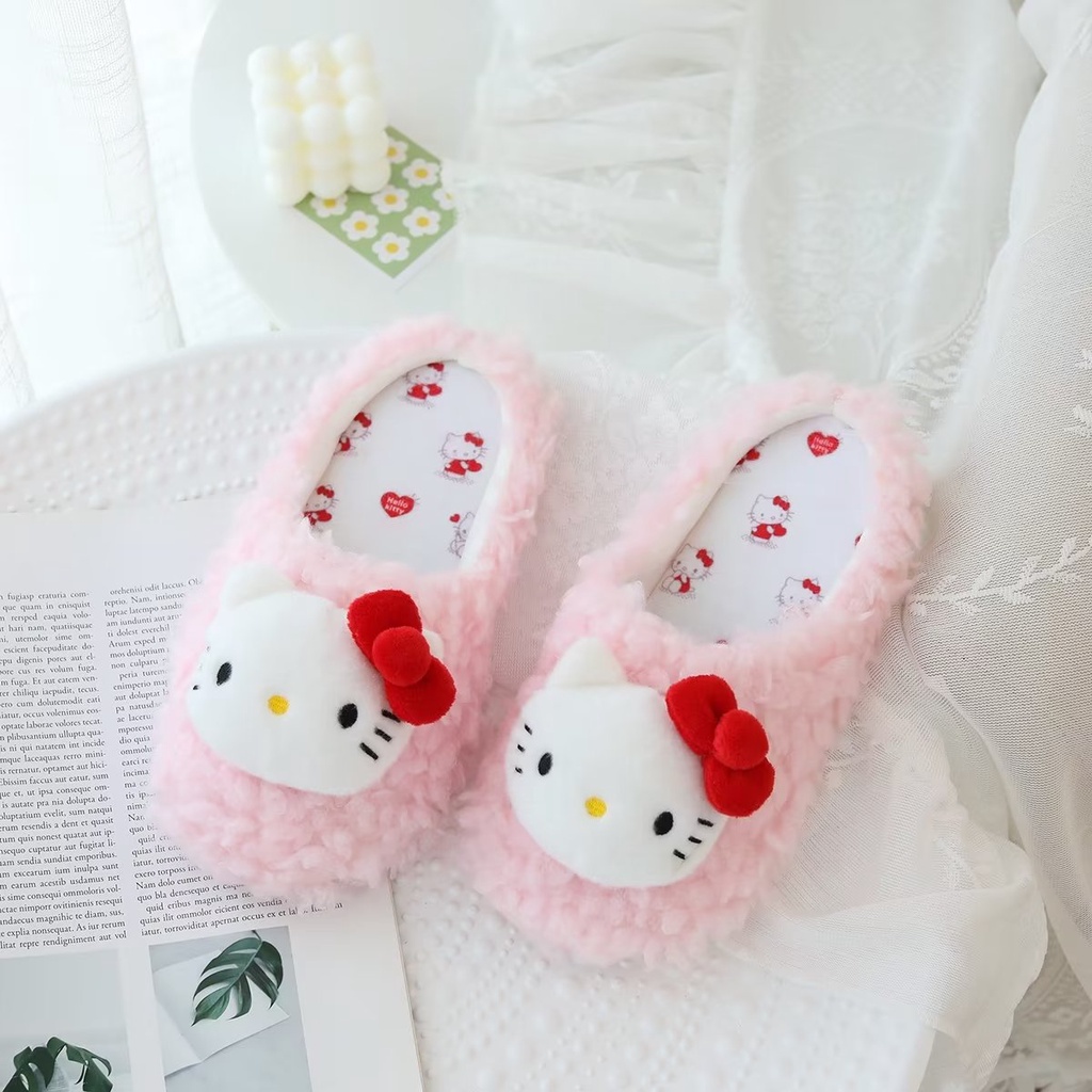 Dép Bông Đi Trong Nhà Chống Trượt Hình Cinnamoroll Kuromi PomPomPurin Melody Dễ Thương