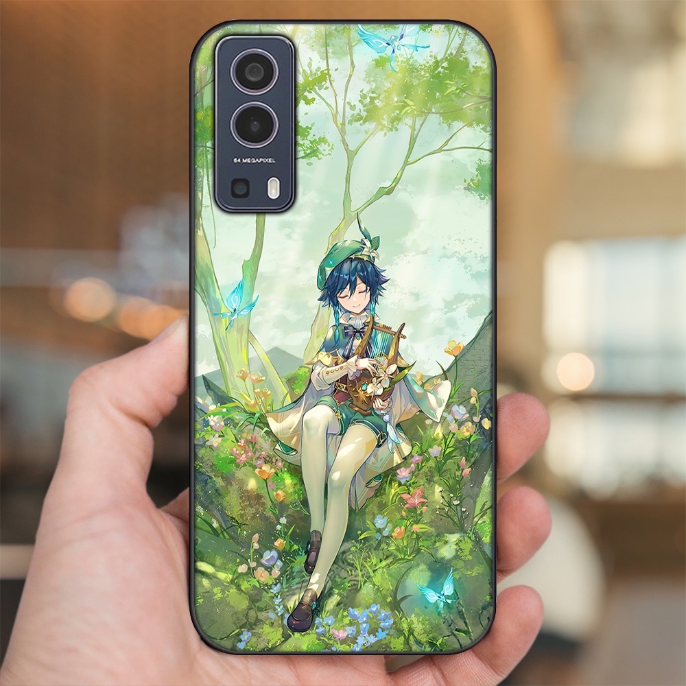 Ốp lưng Vivo Y72 5G viền đen in hình Venti Genshin Impact