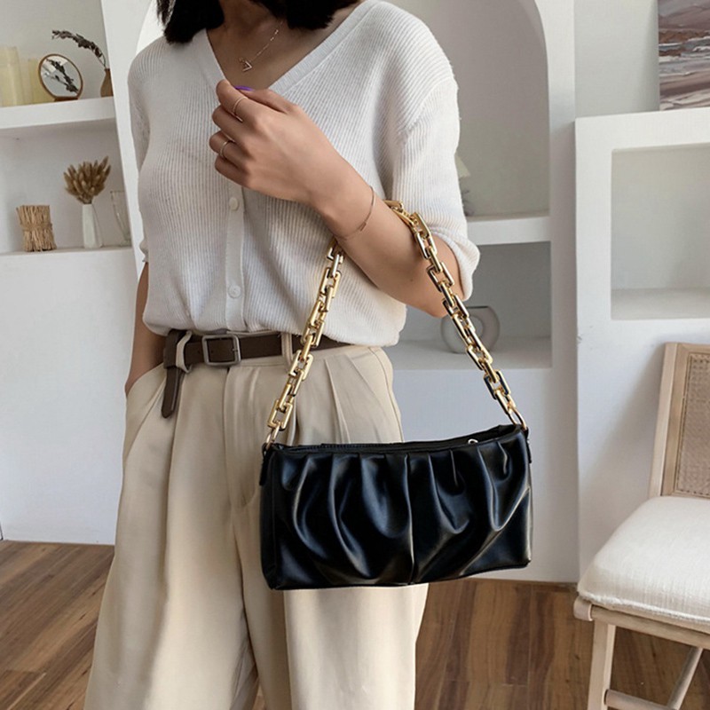 Túi Đeo Vai Hình Đám Mây Phối Dây Xích Thời Trang Cho Nữ