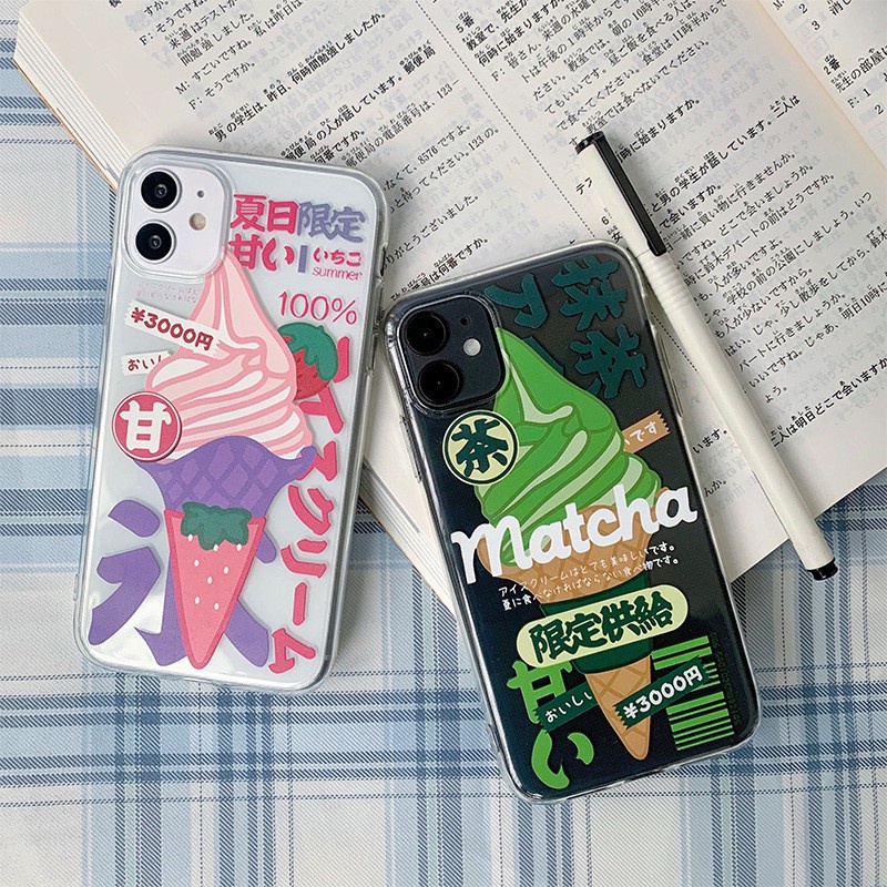 Ốp lưng iphone Kem mát mẻ silicon dẻo iphone 11 7plus 8plus x xsmax 11pro max 12pro 12promax 13promax t114