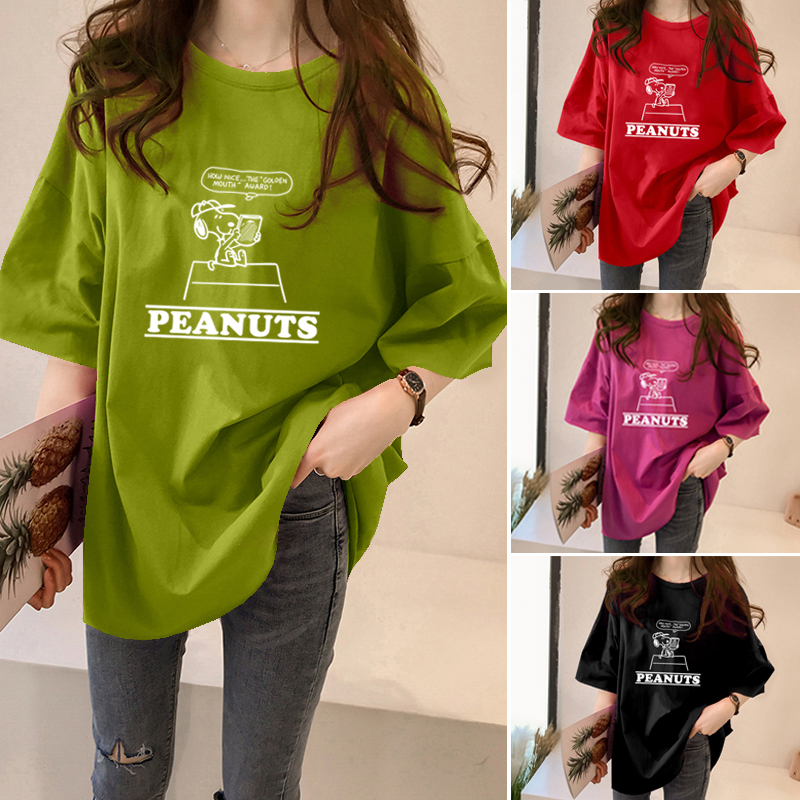 NRVP Áo Thun Nữ Cổ Tròn Ngắn Tay In Chữ Thời Trang