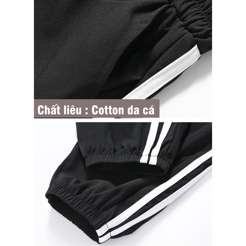 Quần Đùi Sọc Viền Trắng Thể thao ALALA Ống Rộng Chất Cotton da cá