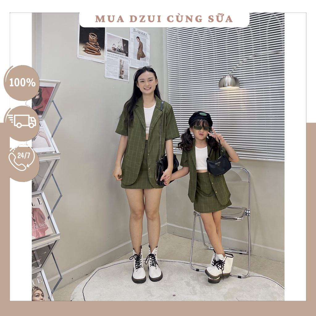 Set vest bé gái sọc xanh nữ tính - hàng thiết kế cho mẹ & bé  s-88