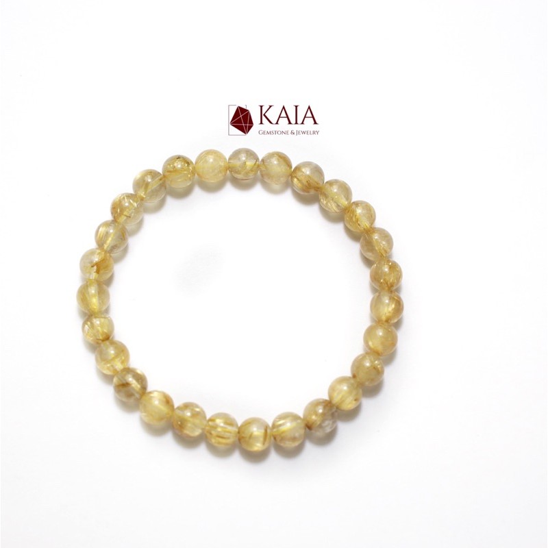 Vòng tay phong thủy thạch anh tóc vàng cho người mệnh Kim, mệnh Thổ - KAIA