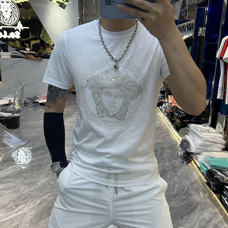 Áo Nam Hot Diamond VS Medu Tay Ngắn Thoáng Khí Cotton Đáy Áo Sơ Mi Bé Trai Top