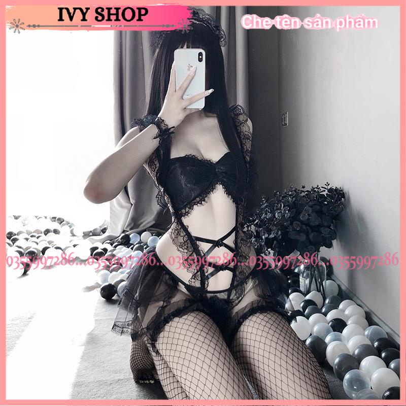 Cosplay Hầu Gái Sexy _ HGBD Xanh Có Đệm Và HGD004 Ren không đệm ngực - Ivyshop | BigBuy360 - bigbuy360.vn