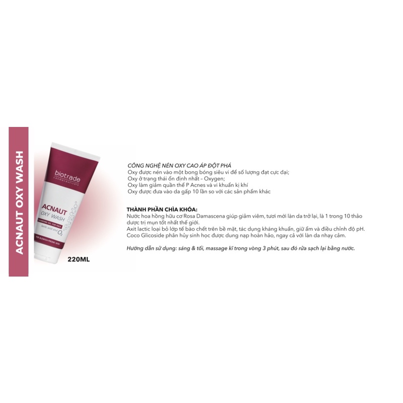 Sữa rửa mặt ngừa mụn Acnaut Oxy Wash