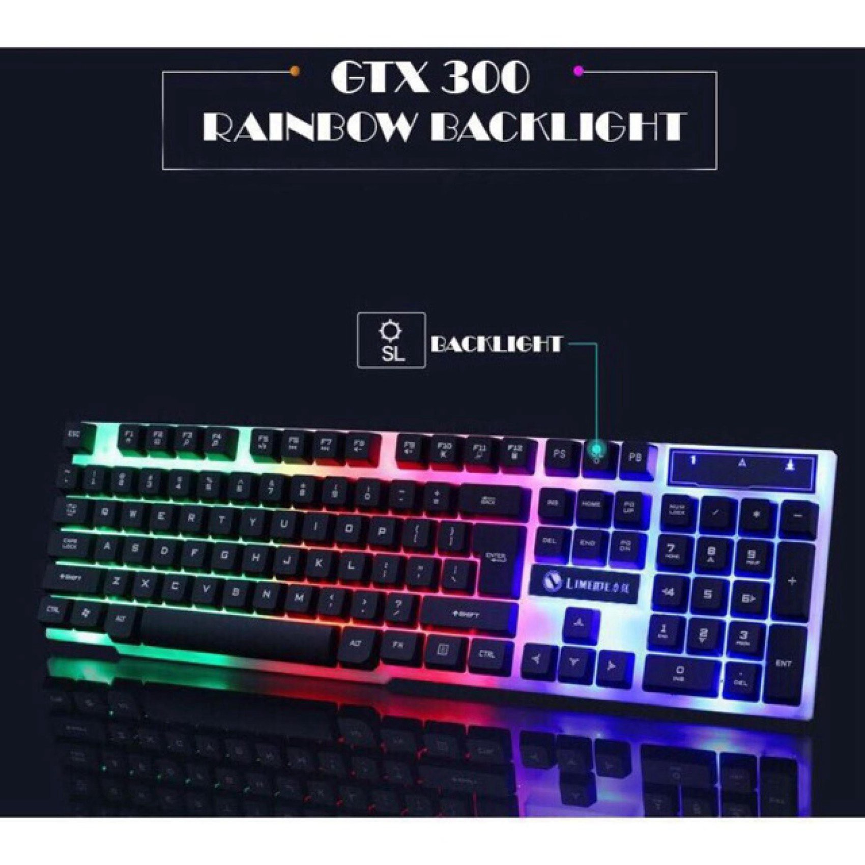 Bộ Bàn Phím Và Chuột Chơi Game Limeide Gtx300 Có Đèn Led Nền Cho Pc Laptop Đen