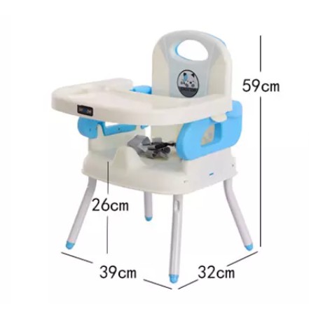 Ghế ăn dặm gấp gọn kèm chân sắt mặt ghế có các hốc để thức ăn tiện lợi, an toàn cho bé