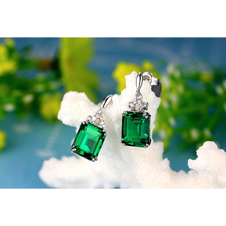 Đôi khuyên tai dài đính đá phong cách sang trọng cho nữ