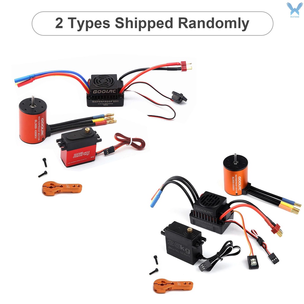 Rs Động Cơ Servo 3650 4300kv Esc 60a 25kg Không Chổi Than Cho Xe Hơi / Xe Tải Rc 1 / 10