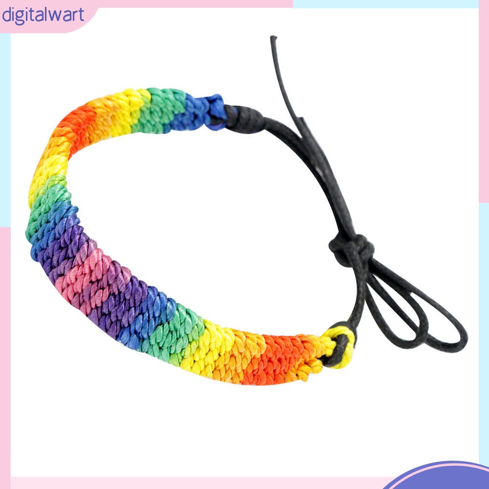 Vòng Tay Dây Bện Màu Sắc Cầu Vồng Thời Trang Vintage