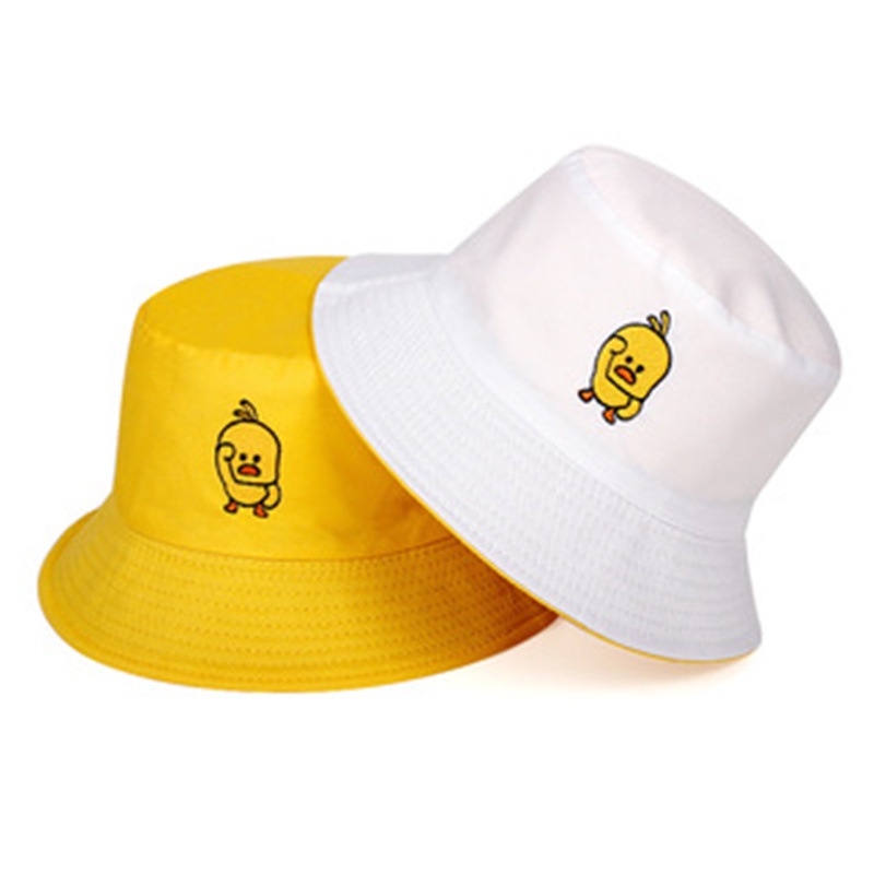 Mũ Bucket LINJW Bằng Cotton Mềm Thêu Hoạt Hình Thời Trang Mới 2021