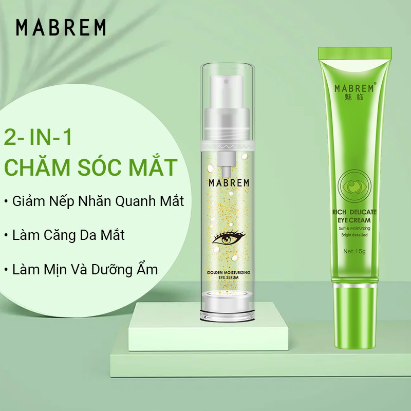 Kem dưỡng ẩm phục hồi quầng thâm mắt collagen MABREM collagen chống nhăn da + tinh chất dưỡng ẩm mắt vàng 22k trị bọng mắt và thâm quầng mắt