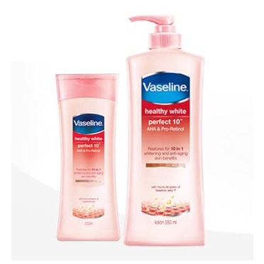 Sữa Dưỡng Thể Vaseline Healthy White Perfect 10 AHA & Pro-Retinol Sáng Da & Ngăn Ngừa Lão Hóa 200ml