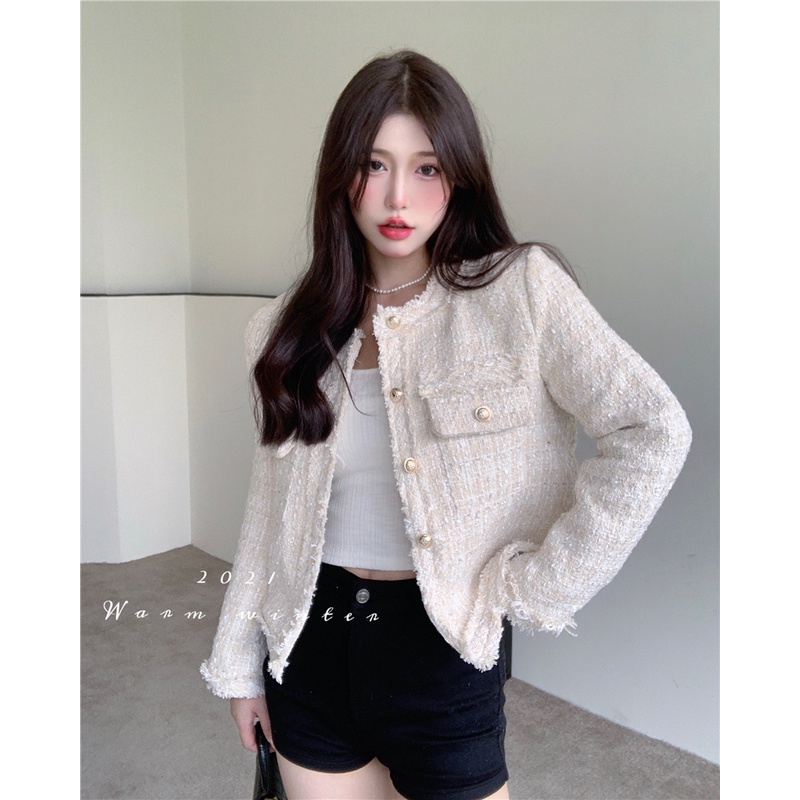 Áo khoác nữ mỏng nhẹ phong cách sang trọng thanh lịch hàng Quảng Châu cao cấp mùa thu ngọt ngào 2021