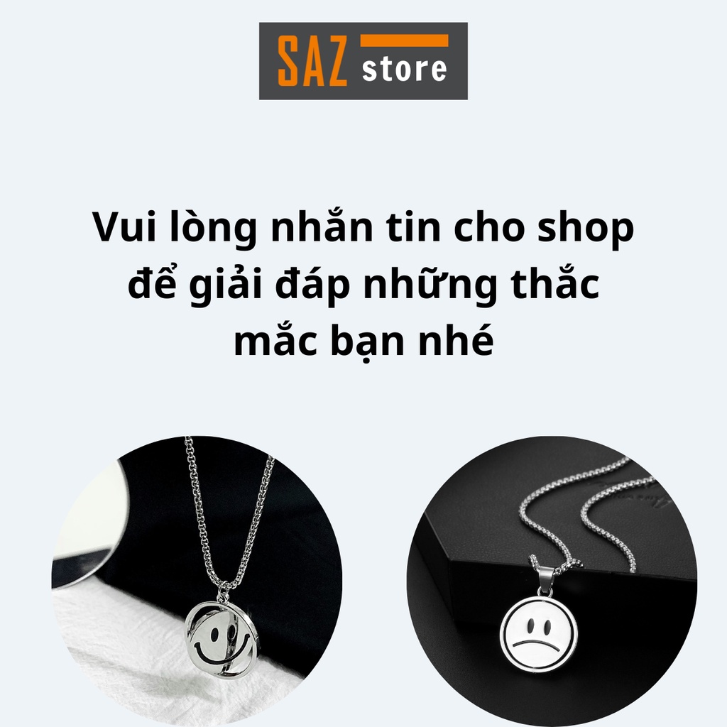 Vòng cổ Nam Nữ Hình Mặt Cười Khóc Có Thể Xoay Cá Tính SAZ Chất Liệu Titan Chống Gỉ - ICON