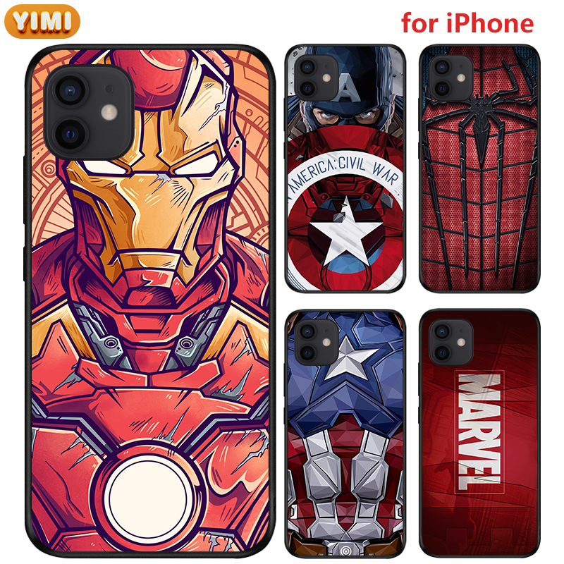 Ốp Lưng Nhựa Dẻo In Hình Iron Man Cho iPhone 13 5 5s Se 12 Pro Max Mini