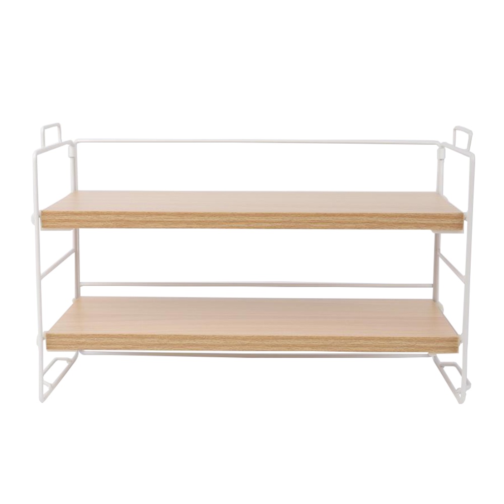 HomeBase STACKO Kể để đồ 2 tầng bằng gỗ RUZ Thái Lan W37xD16.5xH24 màu nâu