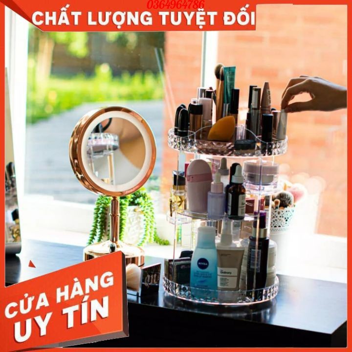 KỆ MỸ PHẨM TRỤ XOAY 360 ĐỘ [KỆ MICA][ HÀNG LOẠI 1 ]