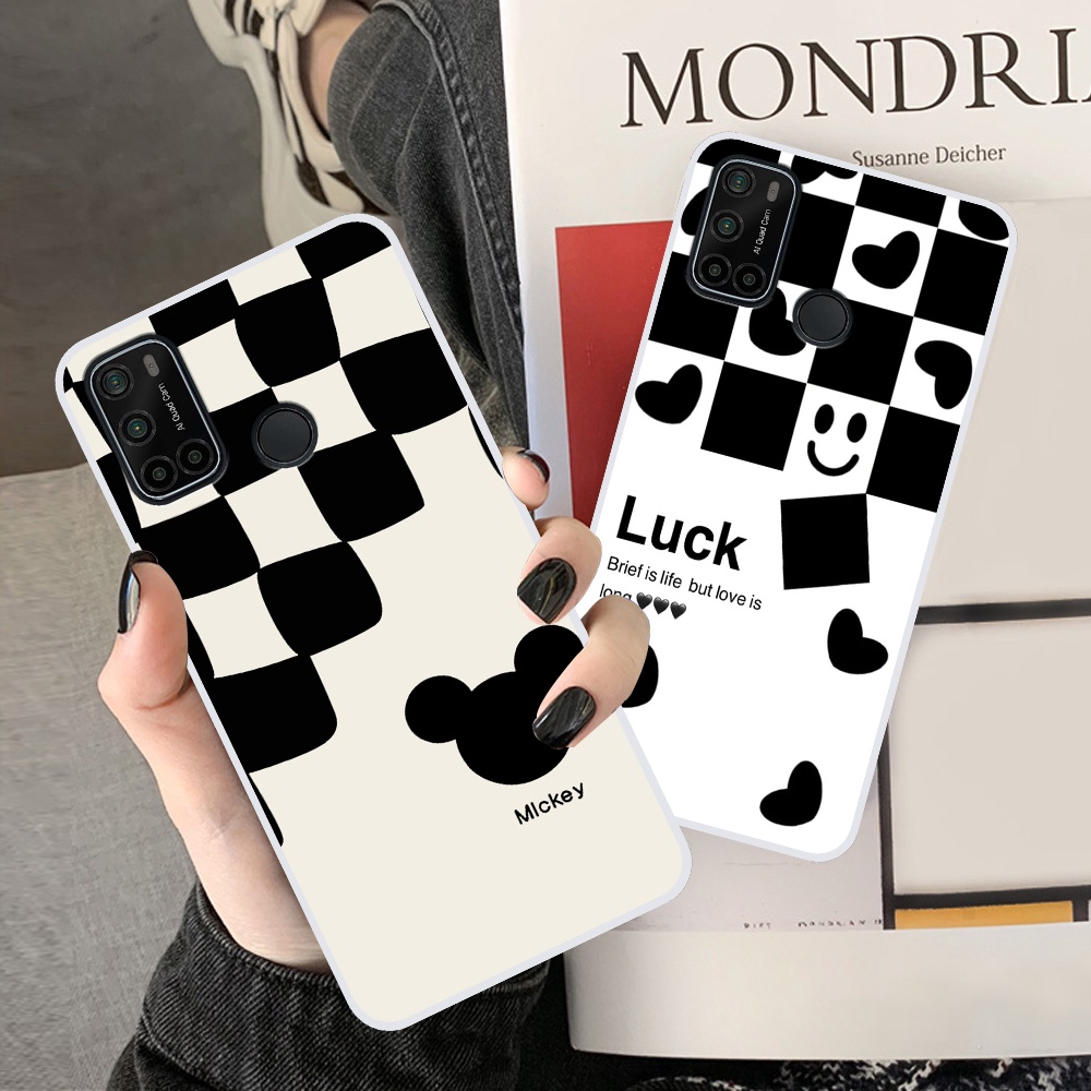 Ốp Vsmart Joy 4 / Live 4 / Star 5 in hình sọc caro, họa tiết đen trắng dễ thương