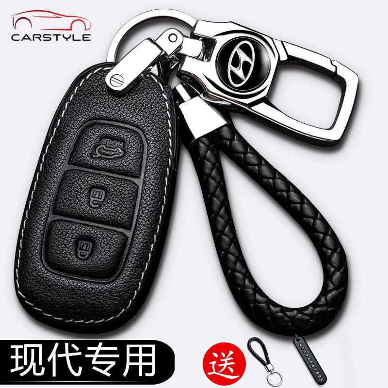 Bao da chìa khóa xe ô tô Hyundai bảo vệ chìa bền đẹp chắc chắn dành cho các loại smartkey i10/tucson/elantra