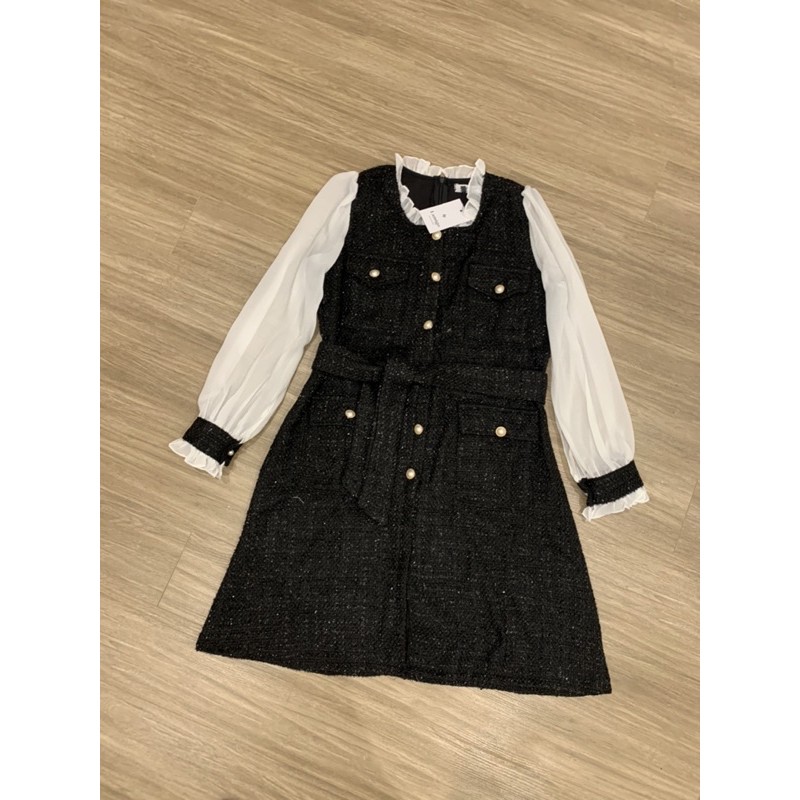 VÁY DẠ TWEED PHỐI TAY- VÁY TAY PHỐI | BigBuy360 - bigbuy360.vn