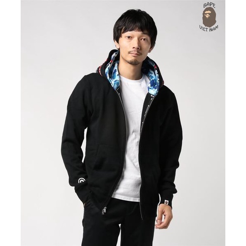 [ODER] Áo Hoodie Jacket Bape Shark fullzip Black 2 mũ Phối 3 màu Camo Green, Blue, Pink SS2021 BapeVN