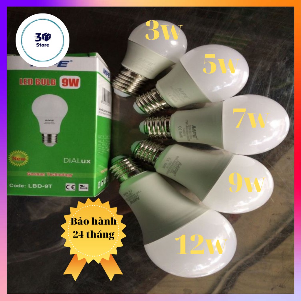 Đèn Led Bulb Chính hãng MPE, siêu tiết kiệm BH 24 tháng