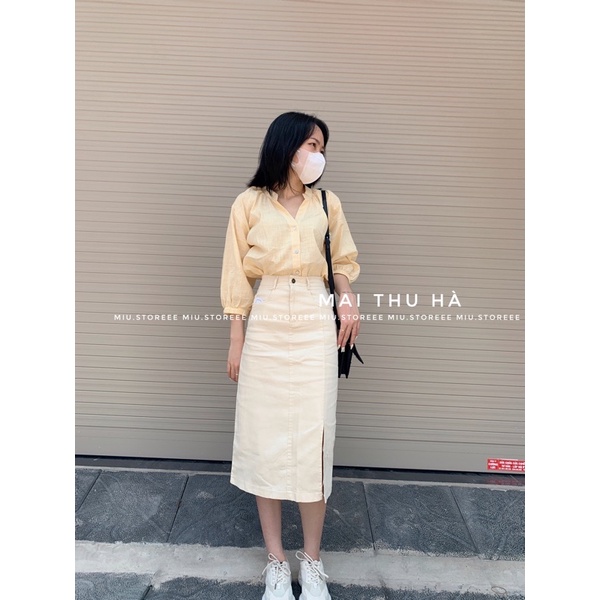 CHÂN VÁY DÀI XẺ CHẤT KAKI THÔ  (VIDEO + ẢNH THẬT) | BigBuy360 - bigbuy360.vn