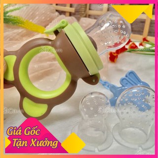 [Mua 2 Giảm Giá] Túi Nhai Ăn Dặm Chống Hóc, 3 Size Núm Nhai, Kẹp Xích