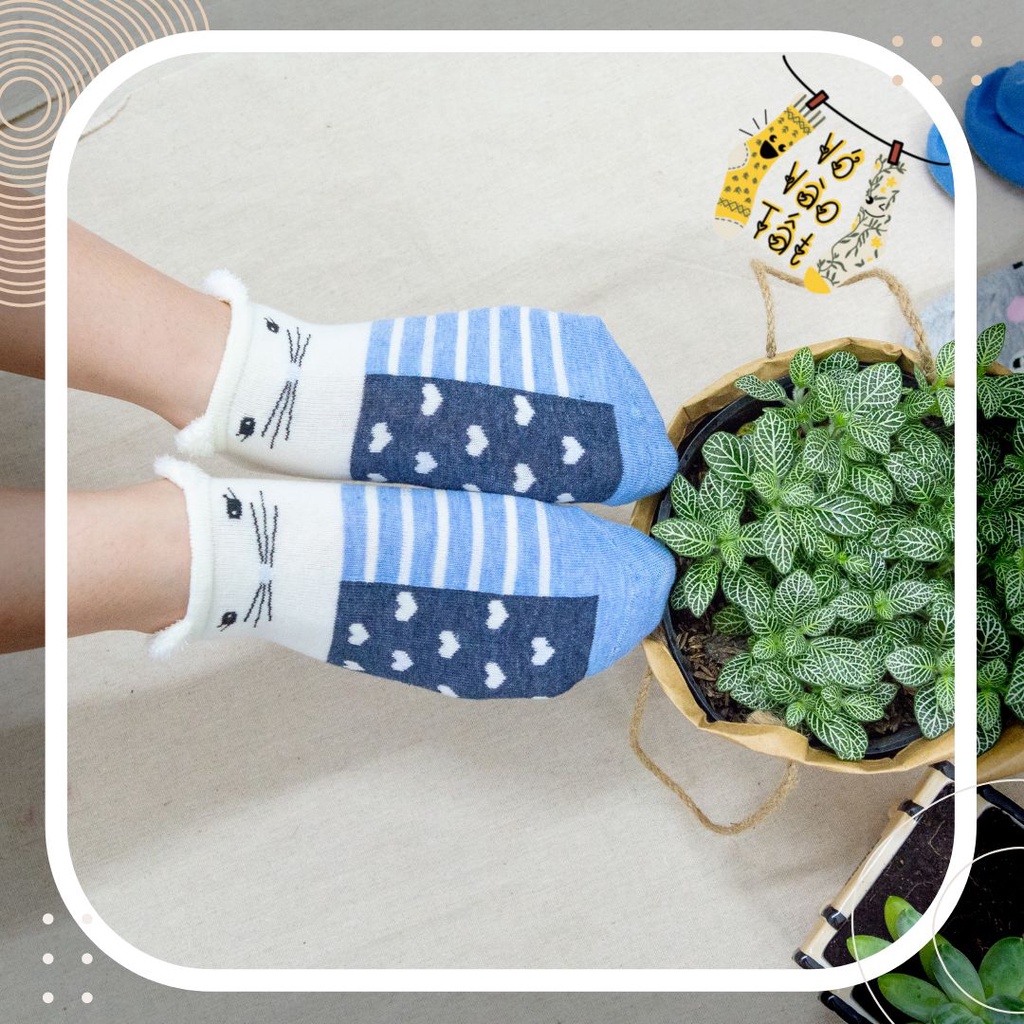 TẤT VỚ NỮ CỔ NGẮN HOẠT HÌNH CÓ TAI CỰC XINH