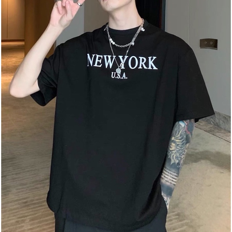 Áo thun tay lỡ new york