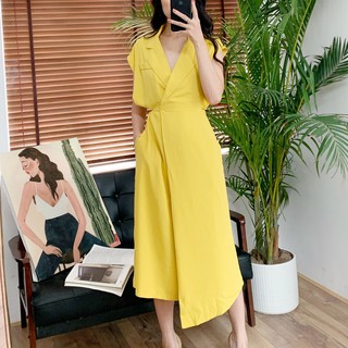Đầm cổ vest thắt lưng IFU 05-2795