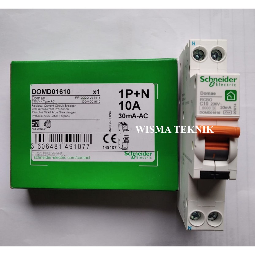 Rcbo Schneider Slim Domae 1p + N (mcb + Elcb) 10a - Dom12521