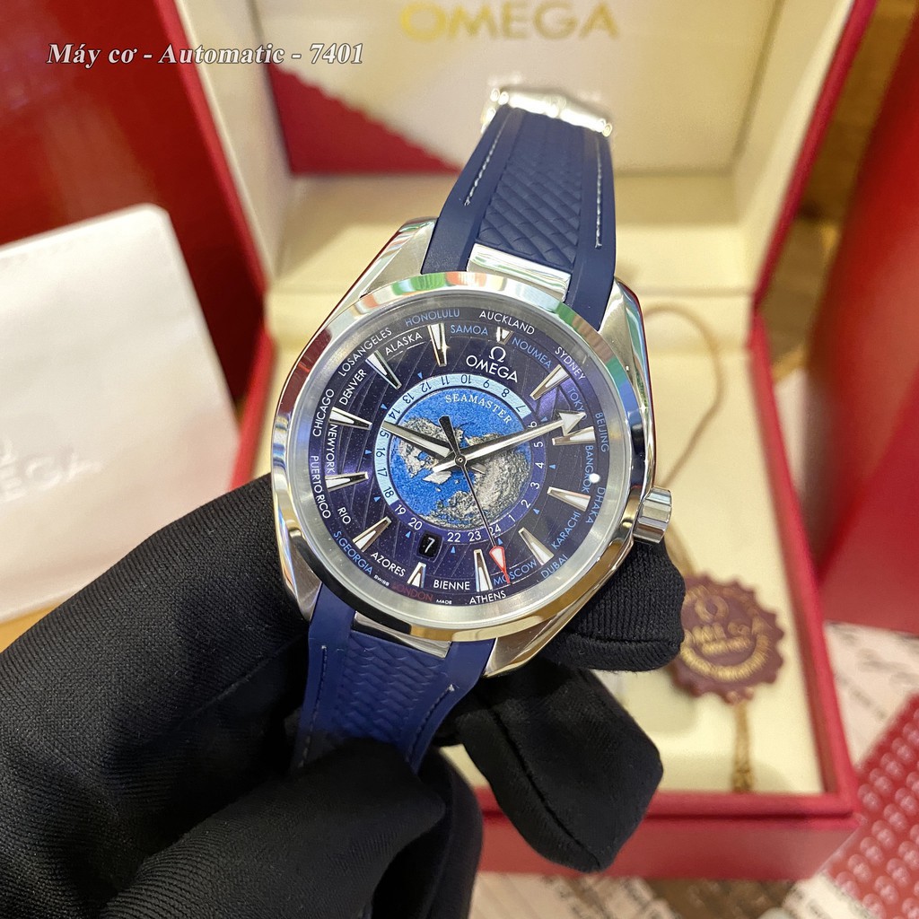 [HÀNG VÍP] Đồng hồ nam OMEGA máy cơ cao cấp - Bản mặt địa cầu - Bảo hành 24 tháng chống nước