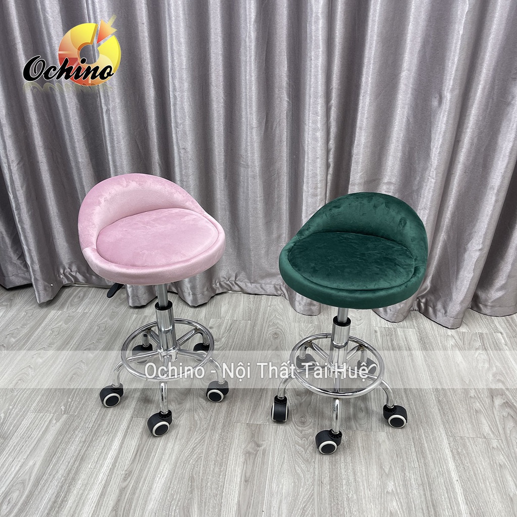 Ghế Cắt Tóc Cho Thợ Chính Cao Cấp, Ghế Xoay Spa Cao Cấp Có Bánh Xe Mẫu Tựa Thấp Dành Cho Phun Săm, Nối Mi, Cắt Tốc Và Gộ