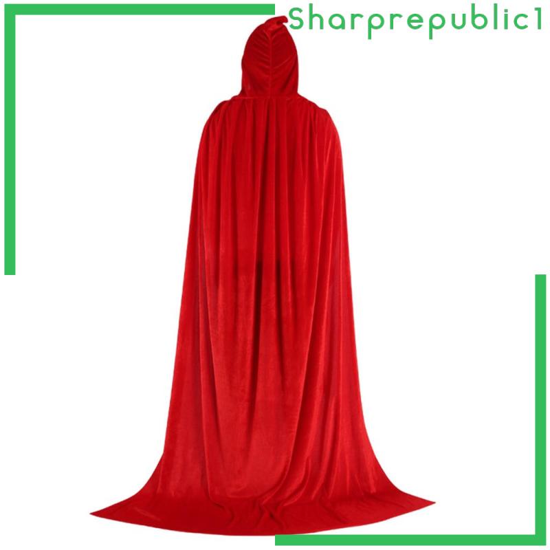 Áo choàng nhung đen dáng dài 150cm có mũ trùm dùng để hóa trang Halloween
 | BigBuy360 - bigbuy360.vn